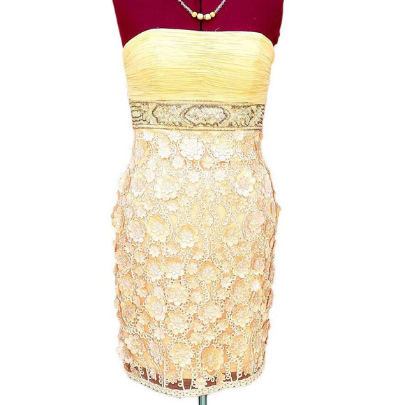 HP Vintage Sue‎ Wong Nocturne Strapless Ruching Beaded Body Contour Prom Dress - Picture 1 of 10
